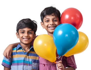 Wall Mural - Two Indian boys holding balloons