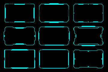 Wall Mural - futuristic frame set hud technology cyberpunk design element. technology element.