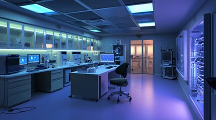 Poster - Explore innovative health risk analysis in a state-of-the-art laboratory with cinematic lighting effects