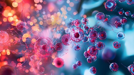 Aufkleber - Visualizing health screening protocols through abstract art a creative exploration of biological cells and their impact on wellness
