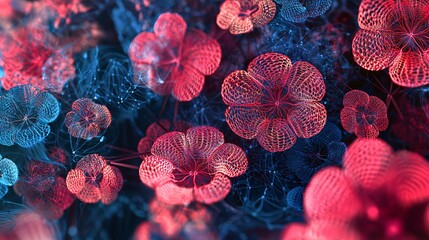 Aufkleber - Explore health screening visualization through artistic data representation of floral structures