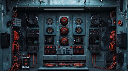 Poster - Monitor risk factors by utilizing advanced industrial aesthetic technology stations for safety and efficiency