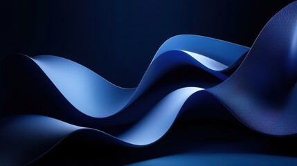 Wall Mural - the image is a blue wave with white lines