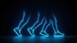 © Ms_Tali - Futuristic neon wireframe of walking legs on black background