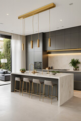 Wall Mural - modern kitchen interior with kitchen