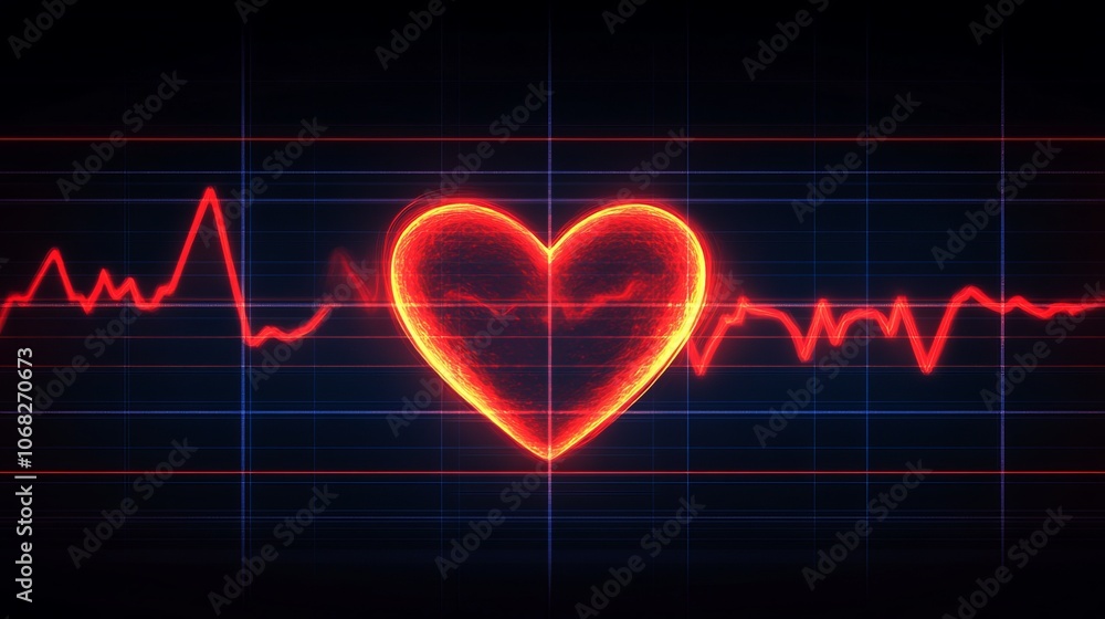 Stock-Illustration „Electrocardiogram (ECG) graph paper with a red ...