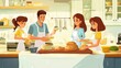 © kachanovski - Caucasian family baking in kitchen together