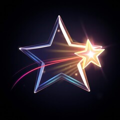 3d holographic shooting star illustration decoration png Illustration 