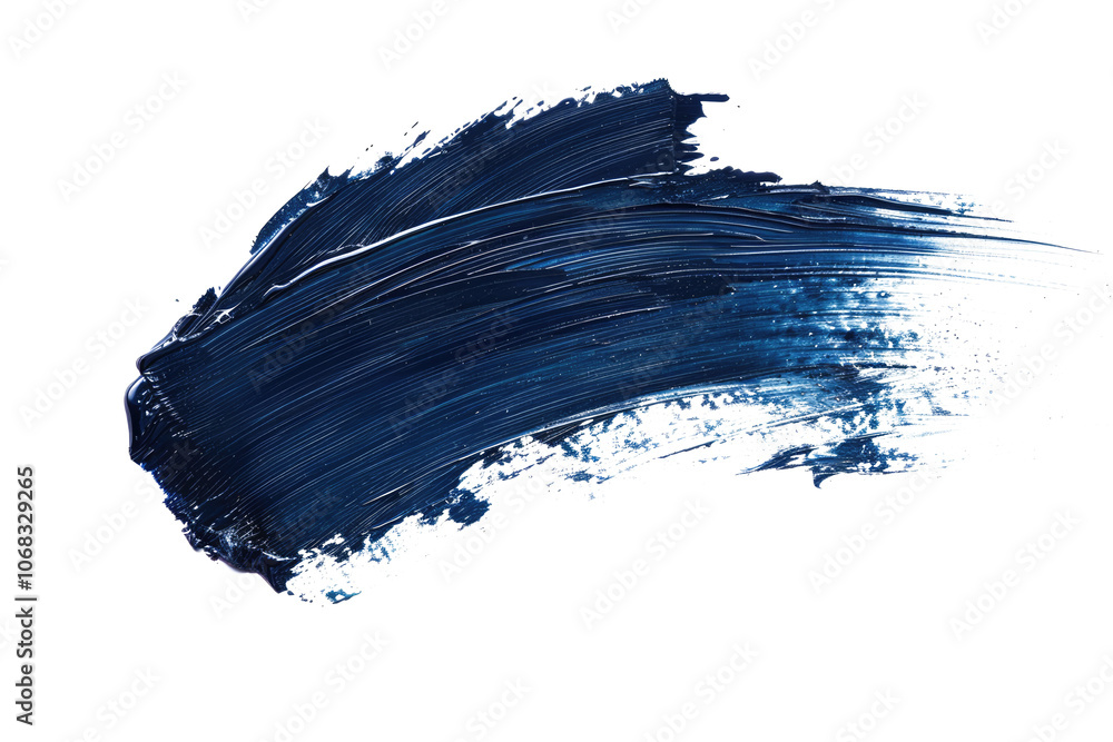 dark navy blue paint brush stroke isolated on white or transparent png ...