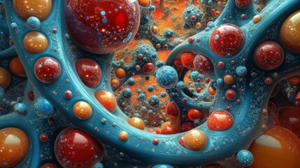 Wall Mural - abstract 3d rendering of interconnected spheres, illustrating a concept of interconnectivity, comple