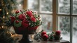 © savittree - Festive Rose Cupcake Arrangement with Holiday Decor