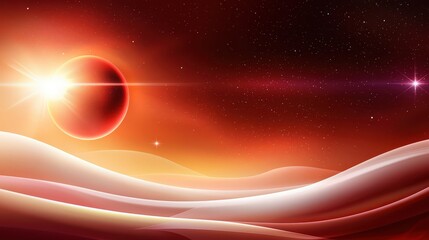 A vibrant red galaxy background filled with swirling cosmic clouds and bright stars, perfect for creating bold visuals for marketing, art, or personal projects.