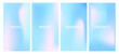 © KeronnArt - Gradient Pastel Winter Background. Set of Blur banners. Holographic print. Abstract vector illustration in Blue tones. Sky colors wallpaper.