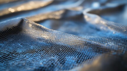 A close-up shot of the duct tape's surface, capturing the details and any markings, with the surrounding area softly blurred.