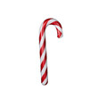 Red and White Striped Candy Cane with Glossy Finish for Christmas, Ai generated Images