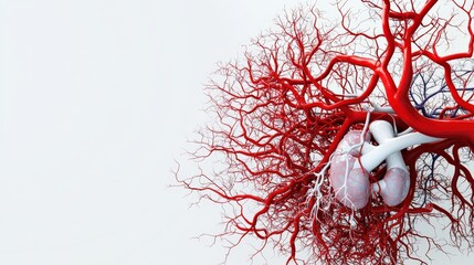 Human veins network isolated on white, ideal for circulatory system branding