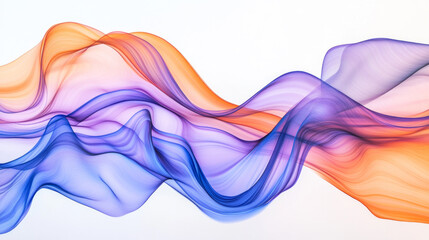 Wall Mural - Vibrant flowing wave pattern with smooth transitions isolated on white background