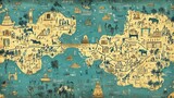 Explore the joyful journey of a monkey through a historical map of ancient egypt