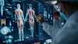 © Dario Berardi - Una dottoressa analizza l'ologramma anatomico di un paziente attraverso occhiali AR, esplorando dettagli medici avanzati in realtà aumentata.