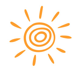 Wall Mural - scribble sun hand drawn doodle vector clip art