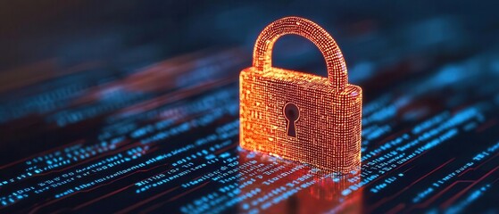 glowing padlock surrounded by digital code, symbolizing strong cyber security measures protecting se