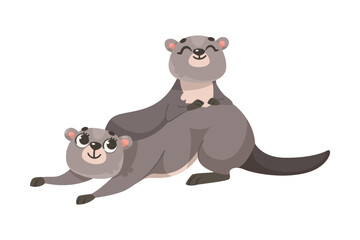 Wall Mural - muskrat polar animal and cold arctic fauna vector illustration