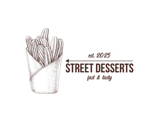 Wall Mural - Street desserts premade logo with churros