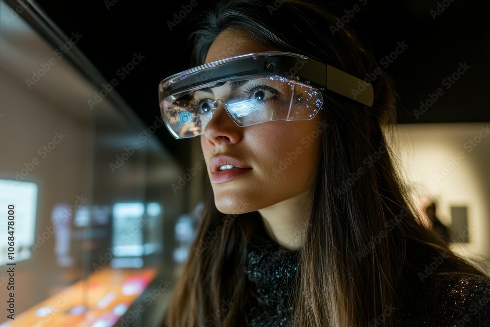 Exploring the Future: A Young Woman Engages with Innovative Technology ...