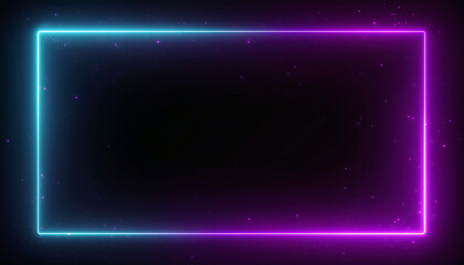 Neon Frame Border with Glowing Particles