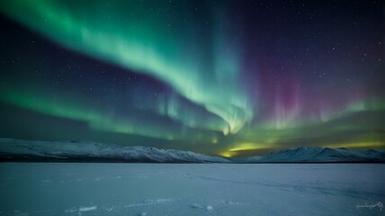 Sticker - the arctic night comes alive with the mesmerizing dance of the Aurora Borealis