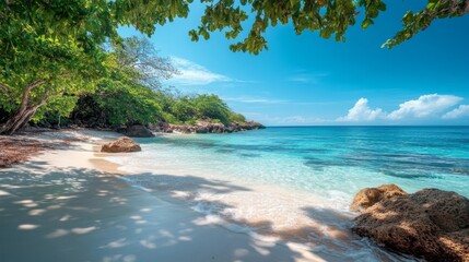 Wall Mural - Tropical Paradise Beach Scene