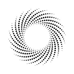 Aufkleber - Round logo. halftone dots in circle form. dotted spiral. vector dotted frame. circle frame, round wavy. circles and dots abstract shape. communication, network, interaction, team work sign
