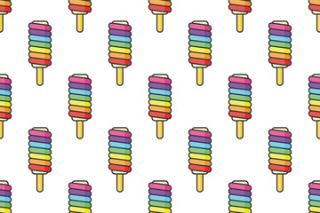 Sticker - Ice cream seamless pattern background template