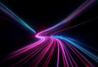 © joeycheung - Abstract digital artwork of swirling pink and blue streaks of light resembling a tunnel.