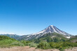 © Evgeniya Primavera - natural landscape in summer daytime view of high volcano Klyuchevskoy in Kamchatka