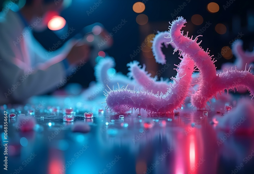 Microscopic View of Contagious Bacteria and Microorganisms Bacterial ...