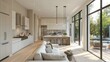 © Agus - Modern Kitchen and Living Room Interior with Large Windows and Natural Light