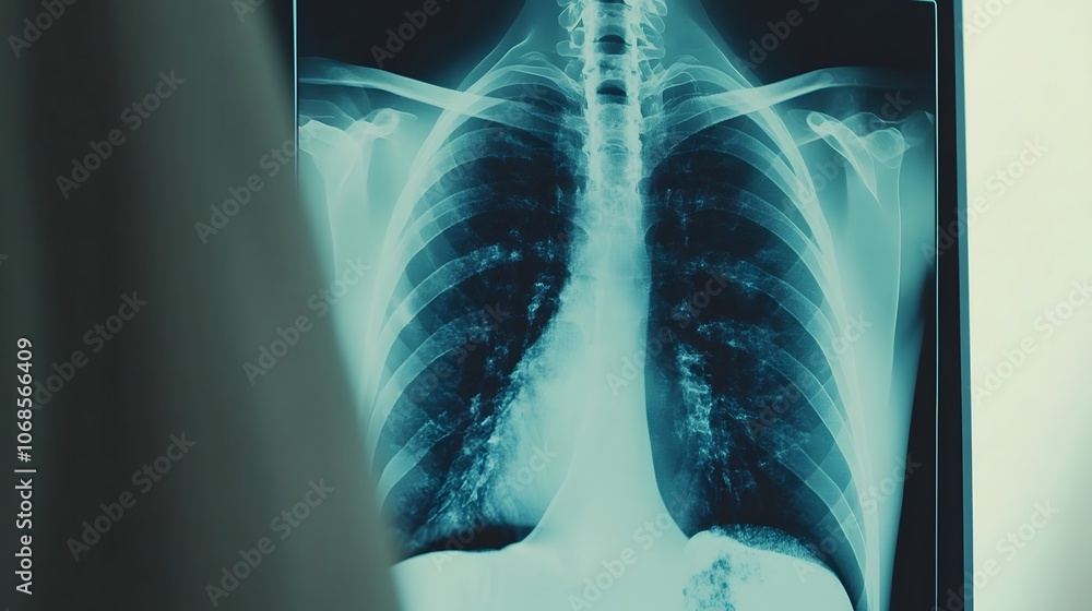 X Rays Example Medical chest X-ray image showing detailed anatomy of lungs and heart ...