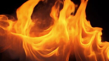 Aufkleber - Fiery Dance: A mesmerizing abstract of flames dancing in the night, capturing the raw power and beauty of fire. The vibrant orange and yellow hues evoke a sense of energy and intensity. 