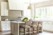 © Agus - Modern White Kitchen with Island and Bar Stools