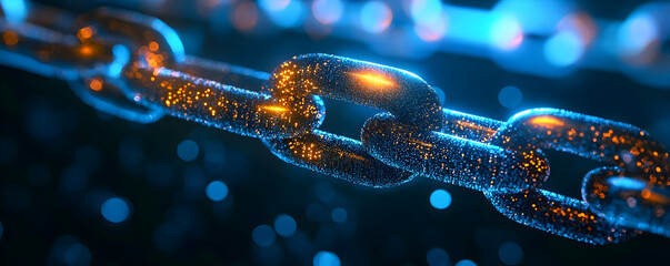 3D Render Blockchain Security Abstract Background