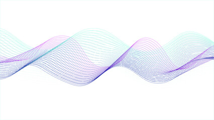 Wall Mural - Abstract colorful flowing wave lines isolated on white background. Colorful wave lines on white background for elements in concept business presentation, Design element for technology, science, modern