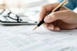© Odin AI - A person writes on a document with a pen as a calculator rests on the table, symbolizing finance, calculations, and data management in an office setting.