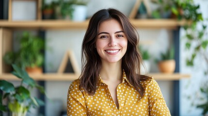 Wall Mural - The Smiling Woman in Yellow