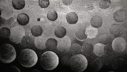 High Contrast Monochrome Halftone Dot Pattern with Varied Size Circles in a Gradient Fade Effect. Retro Inspired Black and White Texture for Vintage Graphic Design, Print Media, and Background Art