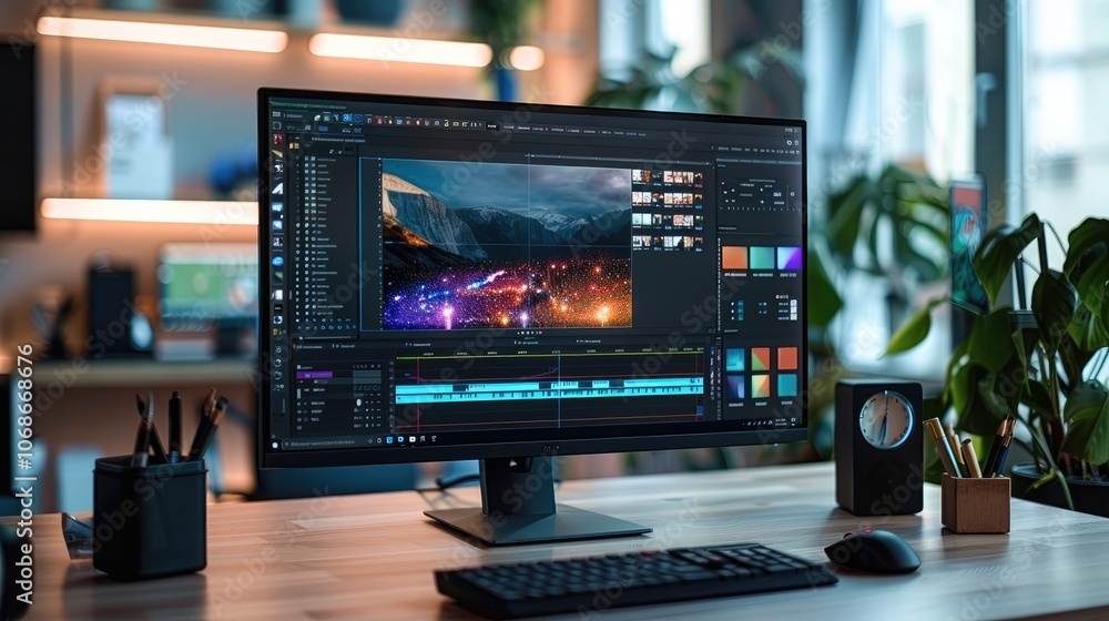 Tablet Workspace Layouts A modern minimalist workspace setup with a graphic tablet displaying ...