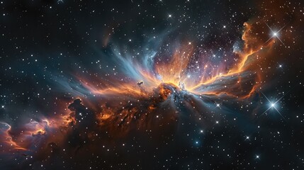 Aufkleber - Amazing nebula in deep space with stars, cosmic background.