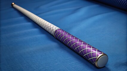 Poster - A Purple and White Ornate Stick on a Blue Surface