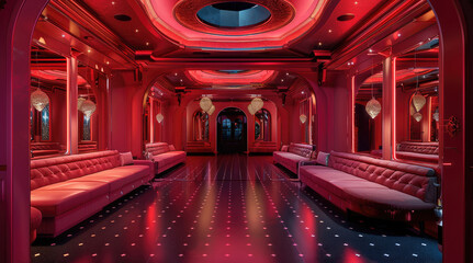 Aufkleber - Royal style interiors, disco, club, red.