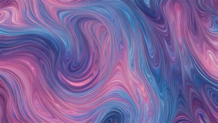 Wall Mural - A dynamic iridescent swirl of pinks purples and blues with shimmering holographic reflections, Ai Generated